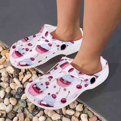 Cherry Cupcake Pink Pattern Unisex Clogs Shoes