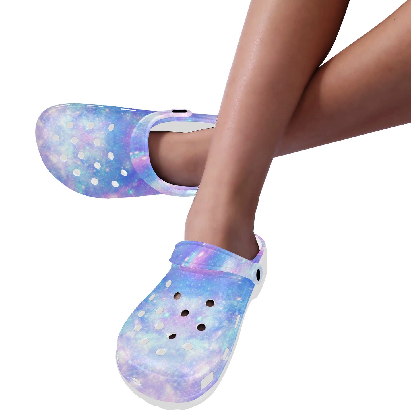 Galaxy Stardust Pastel Color Print Unisex Clogs Shoes
