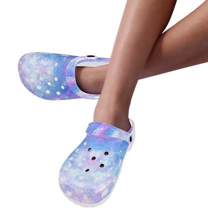 Galaxy Stardust Pastel Color Print Unisex Clogs Shoes