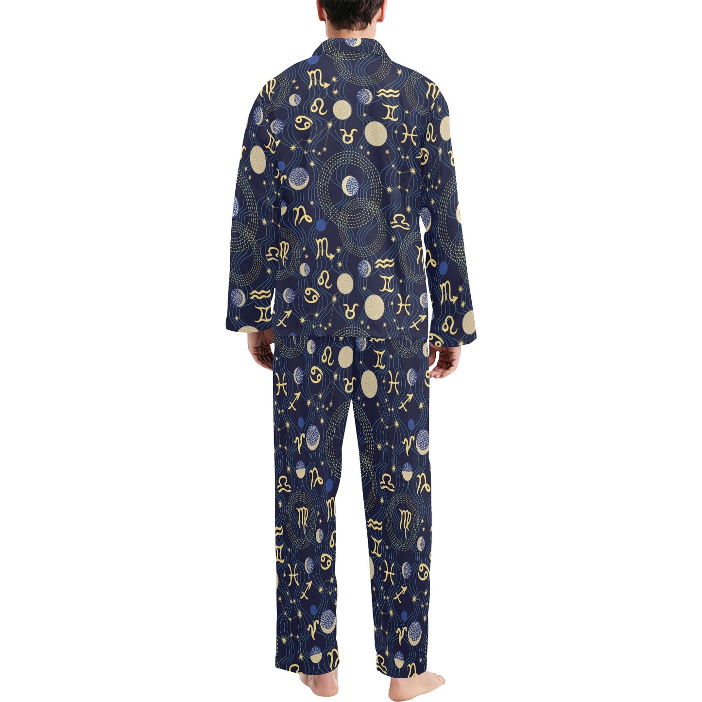 Zodiac Print Design LKS302 Men's Long Pajama Set