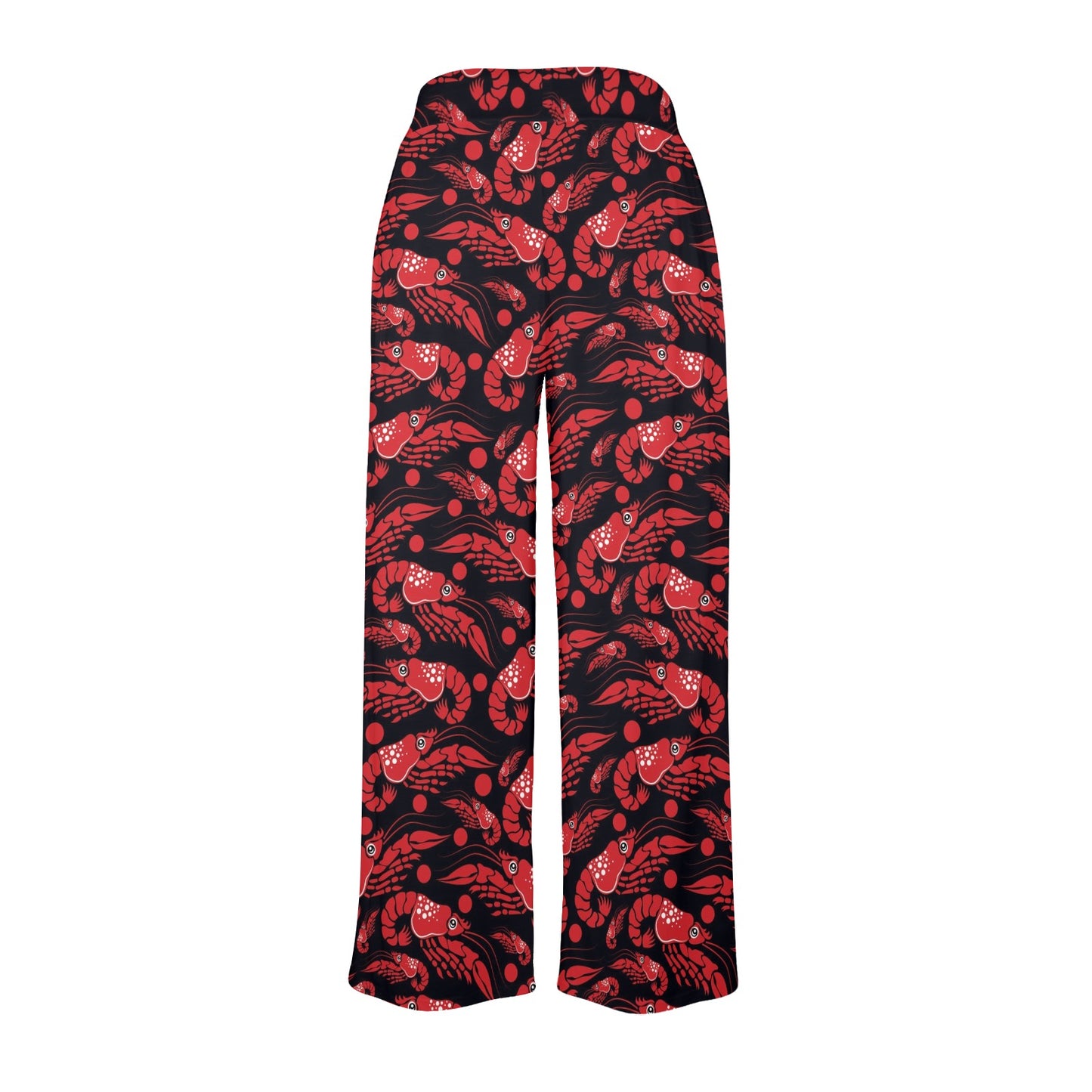 Shrimp Print Design LKS303 Women's Wide Leg Lounge Pants