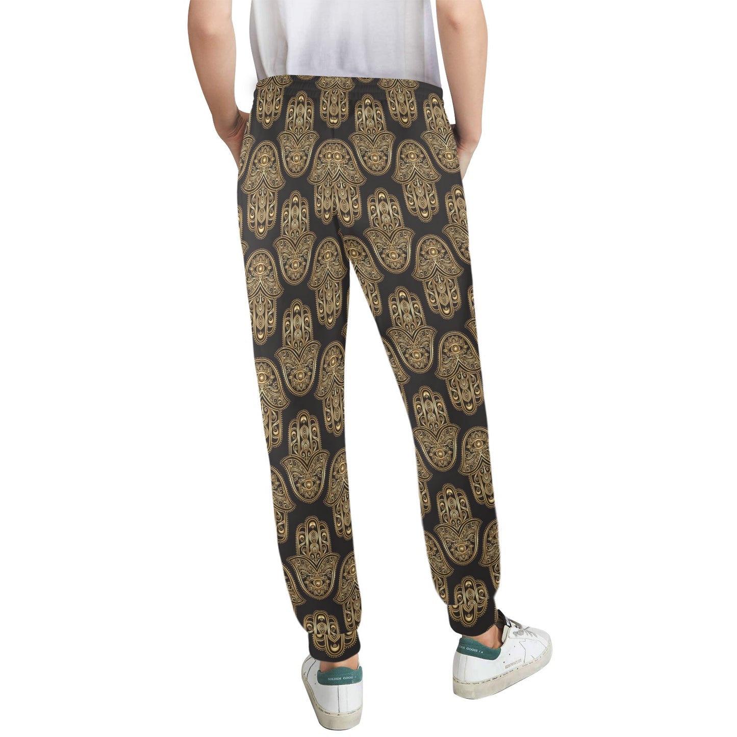 hamsa Design Print Pattern JJ0321 Women's Casual Track Pants