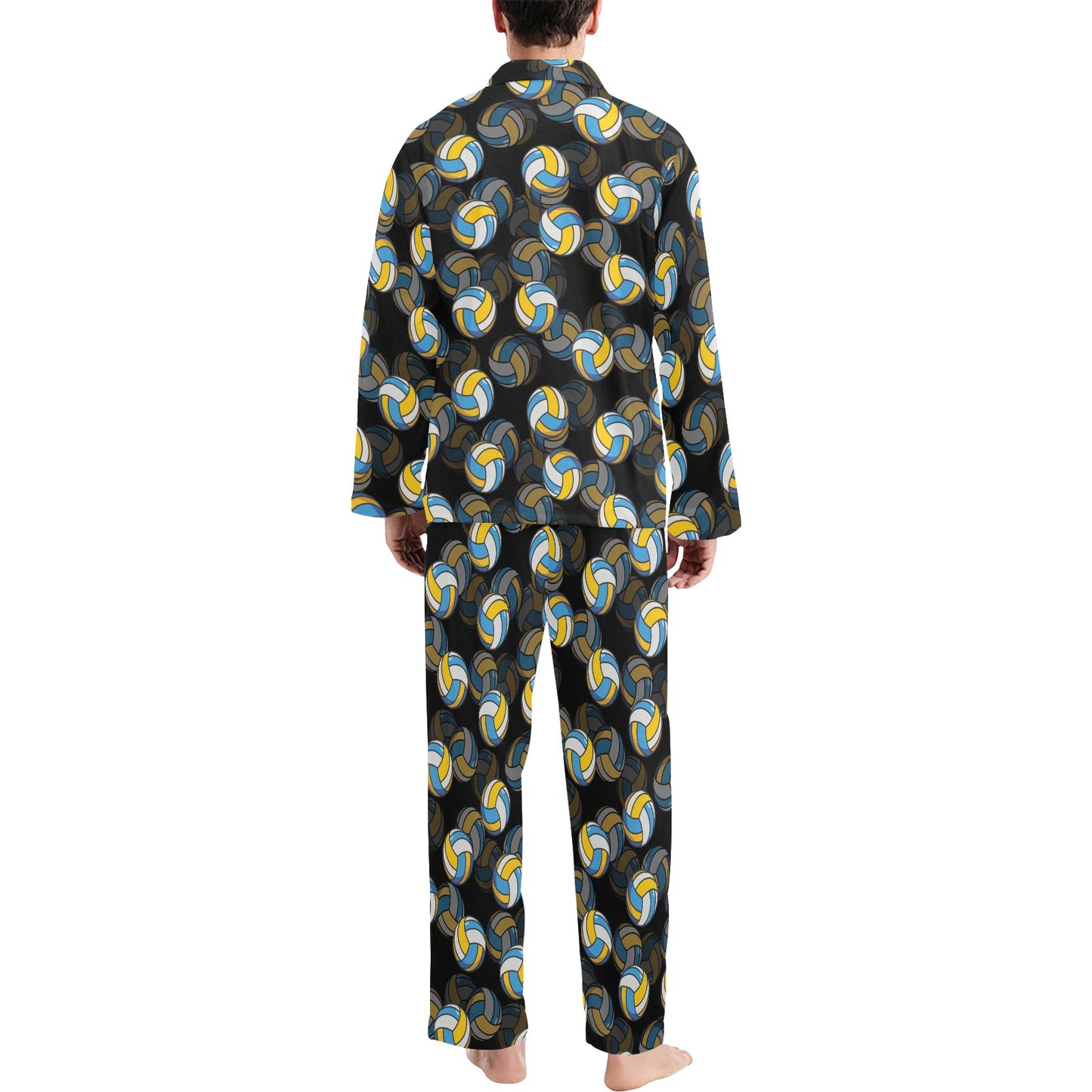 Volleyball Print Design LKS302 Men's Long Pajama Set