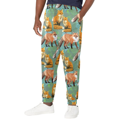 Fox Autumn leaves Themed Men's Casual Track Pants