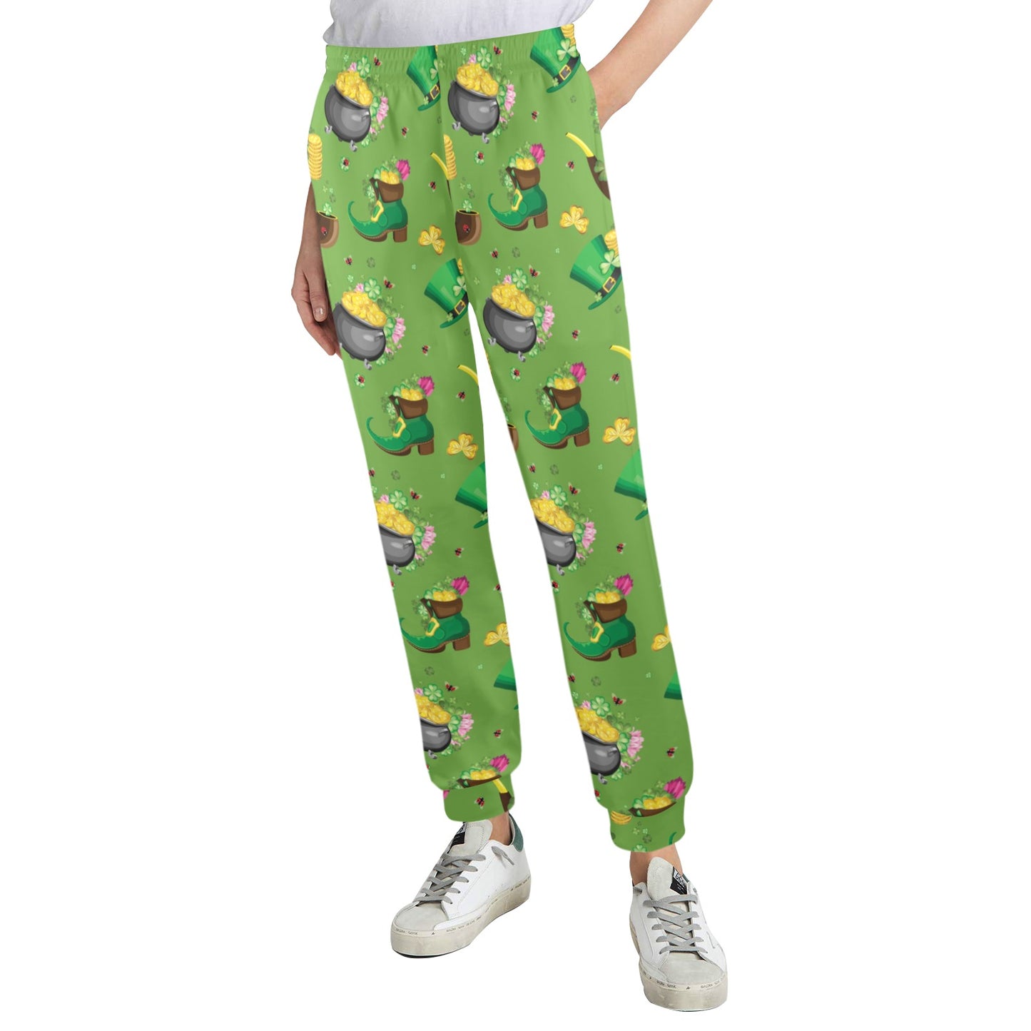 Shamrock Saint Patrick's Day Print Design LKS306 Women's Casual Track Pants