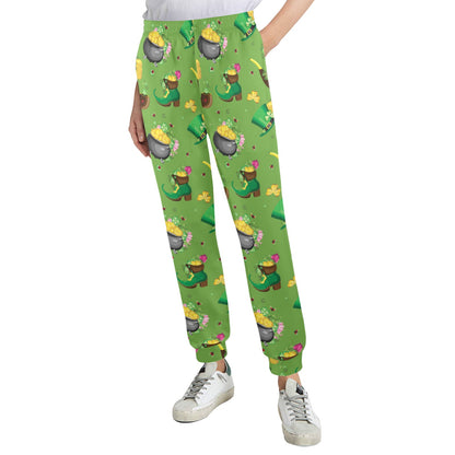 Shamrock Saint Patrick's Day Print Design LKS306 Women's Casual Track Pants