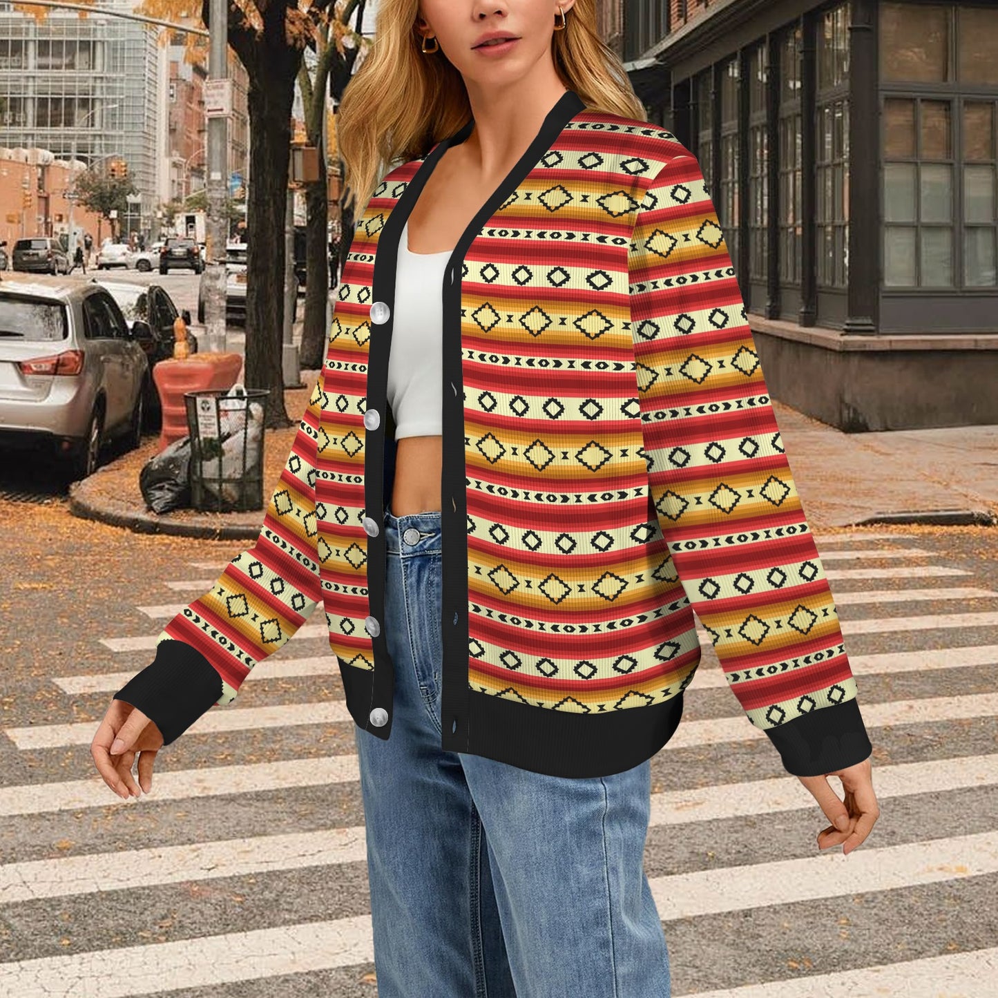Serape Themed Women's Cardigan