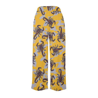 Scorpion Pattern Print Design 01 Women's Wide Leg Lounge Pants