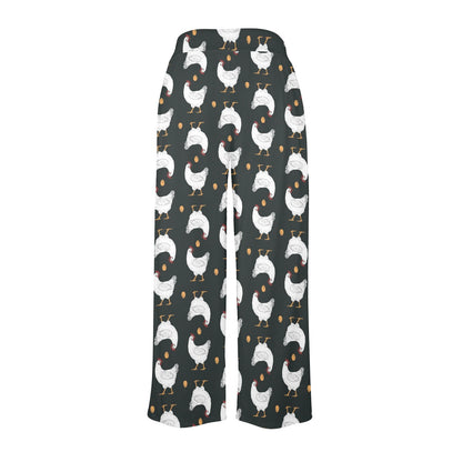 Chicken Pattern Print Design 06 Women's Wide Leg Lounge Pants