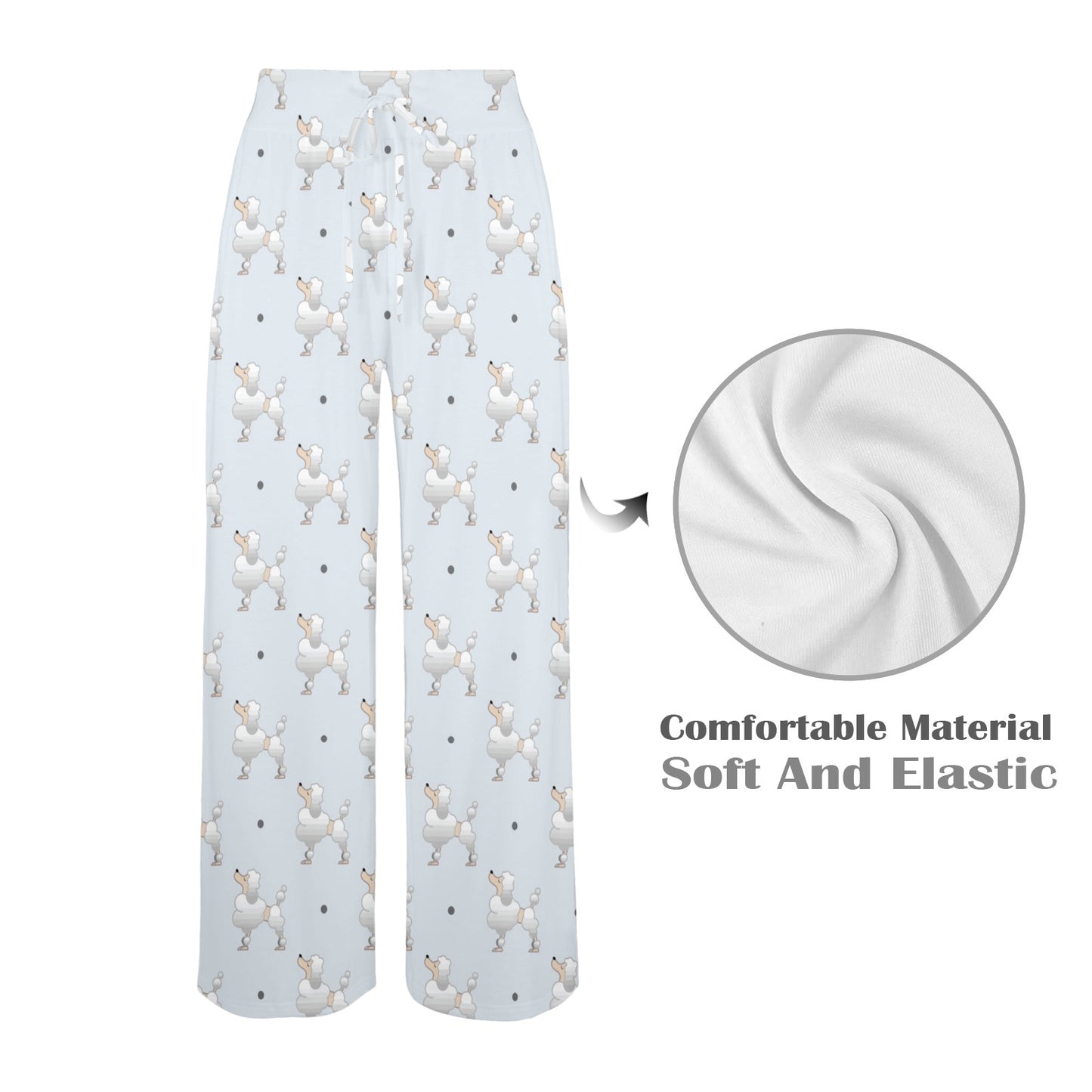 Poodle Pattern Print Design A05 Women's Wide Leg Lounge Pants