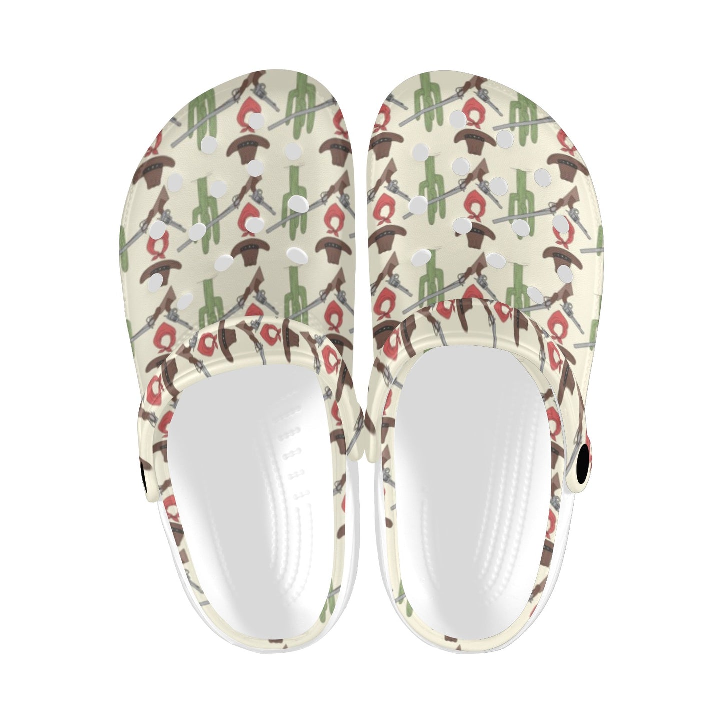 Western Cowboy Print Unisex Clogs Shoes