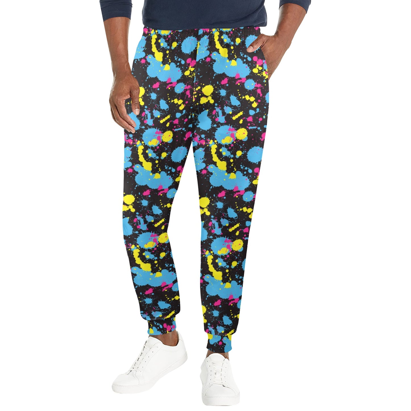 Splatter Colorful Print Design LKS301 Men's Casual Track Pants