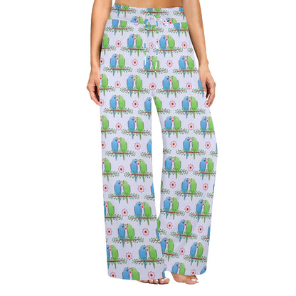 Budgerigar Pattern Print Design 05 Women's Wide Leg Lounge Pants