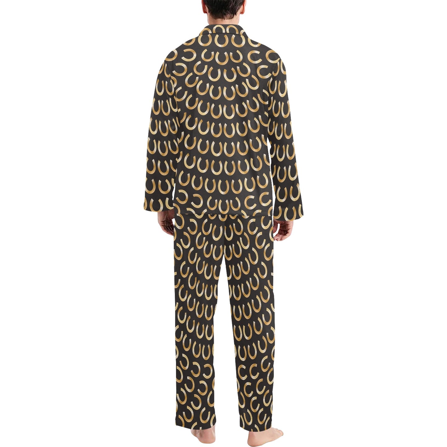 Horseshoe Print Design LKS304 Men's Long Pajama Set