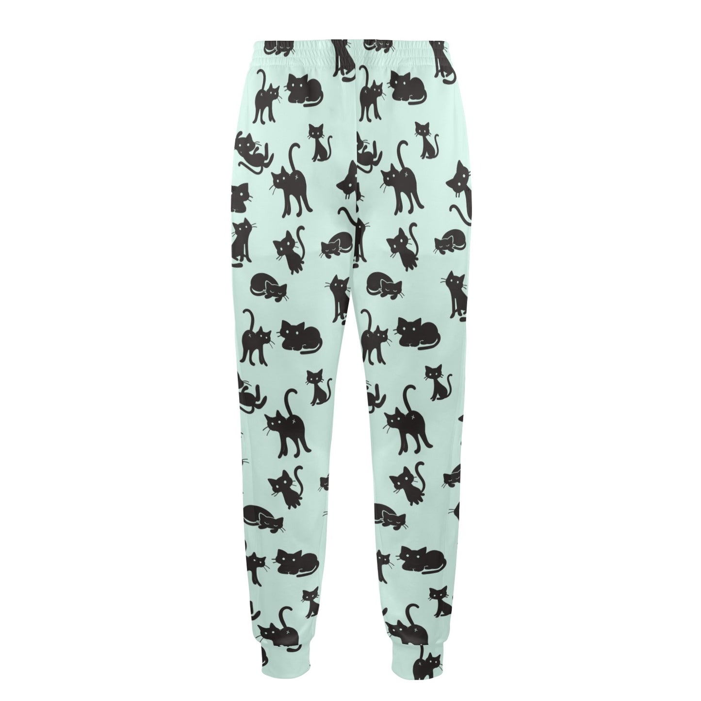 Black Cat Pattern Print Design 04 Men's Casual Track Pants