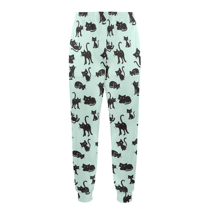 Black Cat Pattern Print Design 04 Men's Casual Track Pants