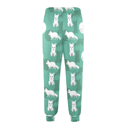 Arctic Fox Pattern Print Design Men's Casual Track Pants