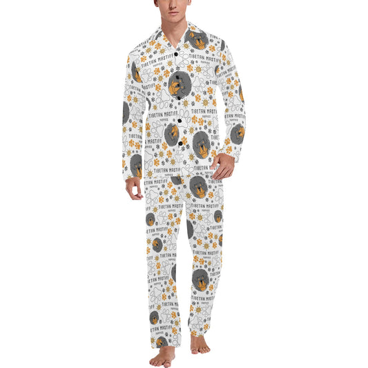 Tibetan Mastiffs Print Design LKS302 Men's Long Pajama Set