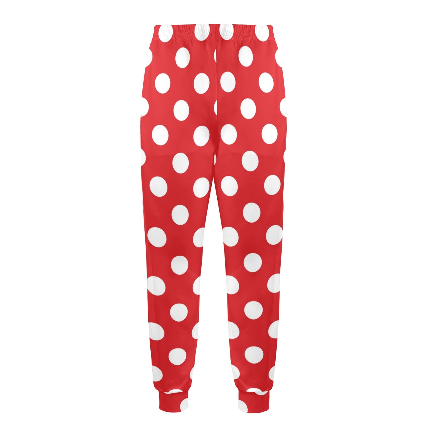 Polka Dot Red Pattern Print Design 04 Men's Casual Track Pants
