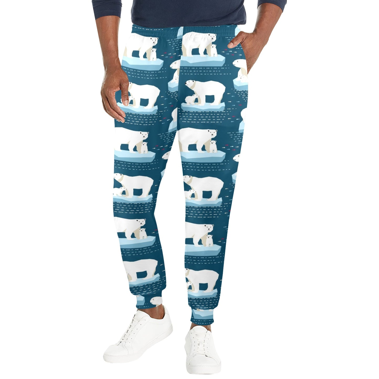 Polar Bear Pattern Print Design PB02 Men's Casual Track Pants
