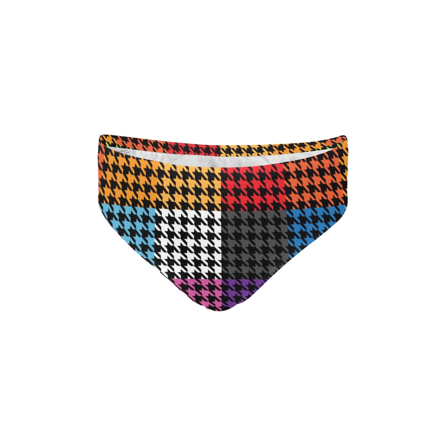 Houndstooth Colorful Pattern Print Design 01 Men's Swimming Briefs