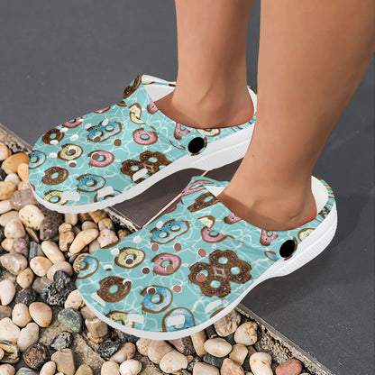 Emoji Donut Print Pattern Unisex Clogs Shoes