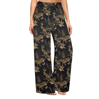 Parakeet Pattern Print Design A05 Women's Wide Leg Lounge Pants