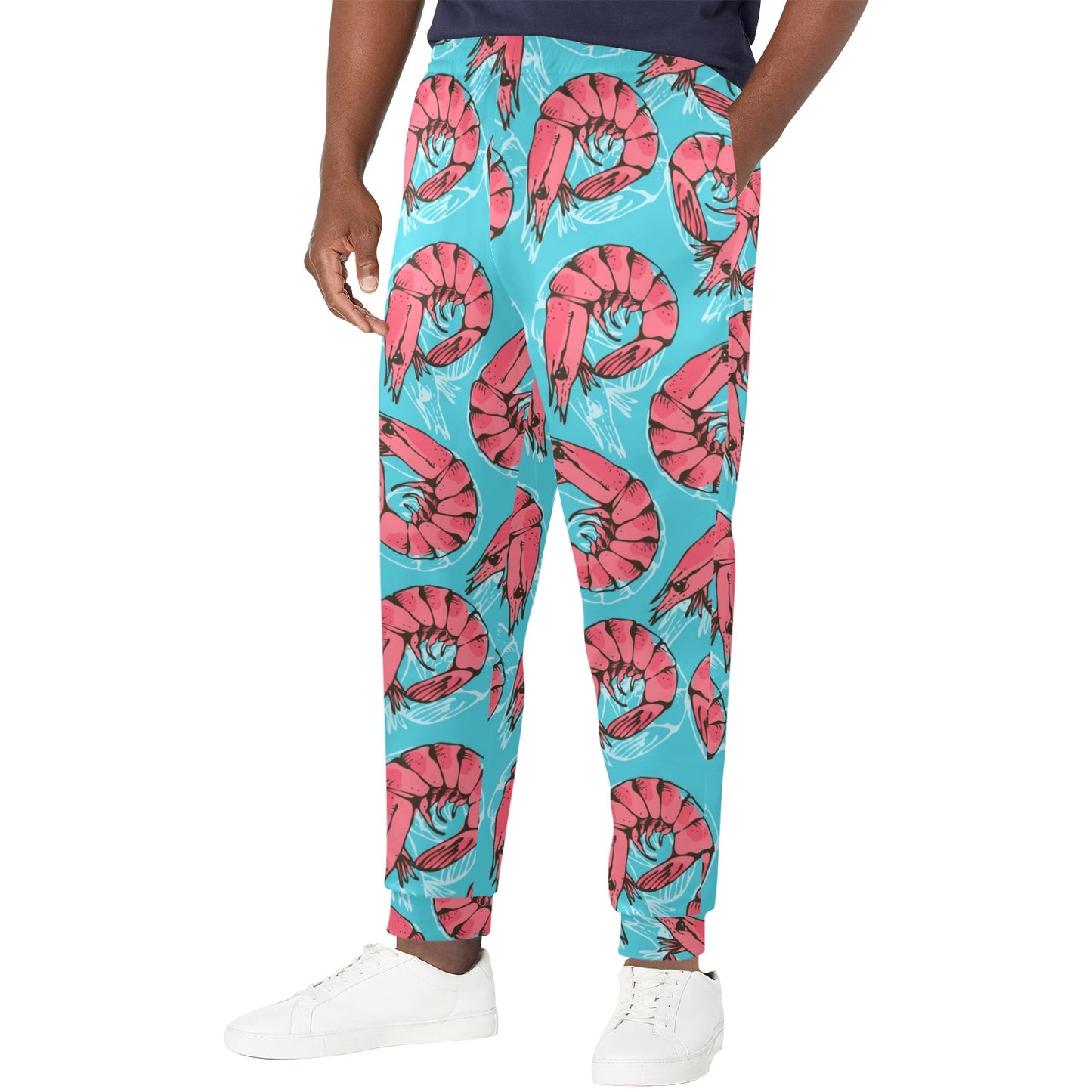 Prawn Pattern Print Design 01 Men's Casual Track Pants