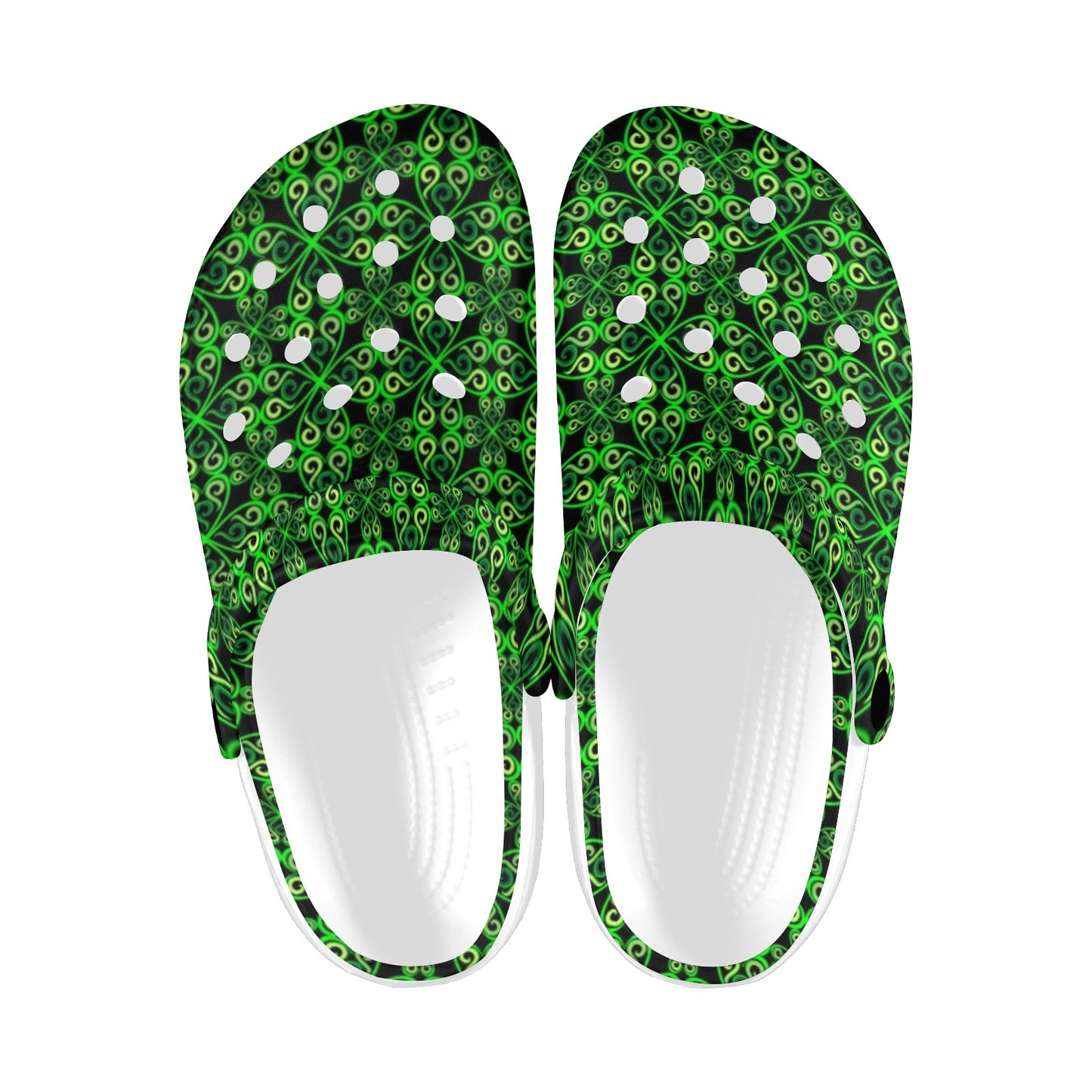 Celtic Green Neon Design Unisex Clogs Shoes
