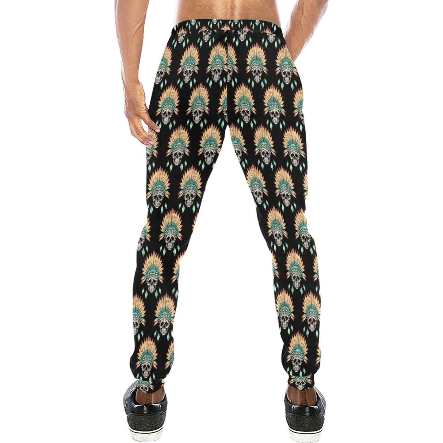 American indian Skull Pattern Men's Sweatpants