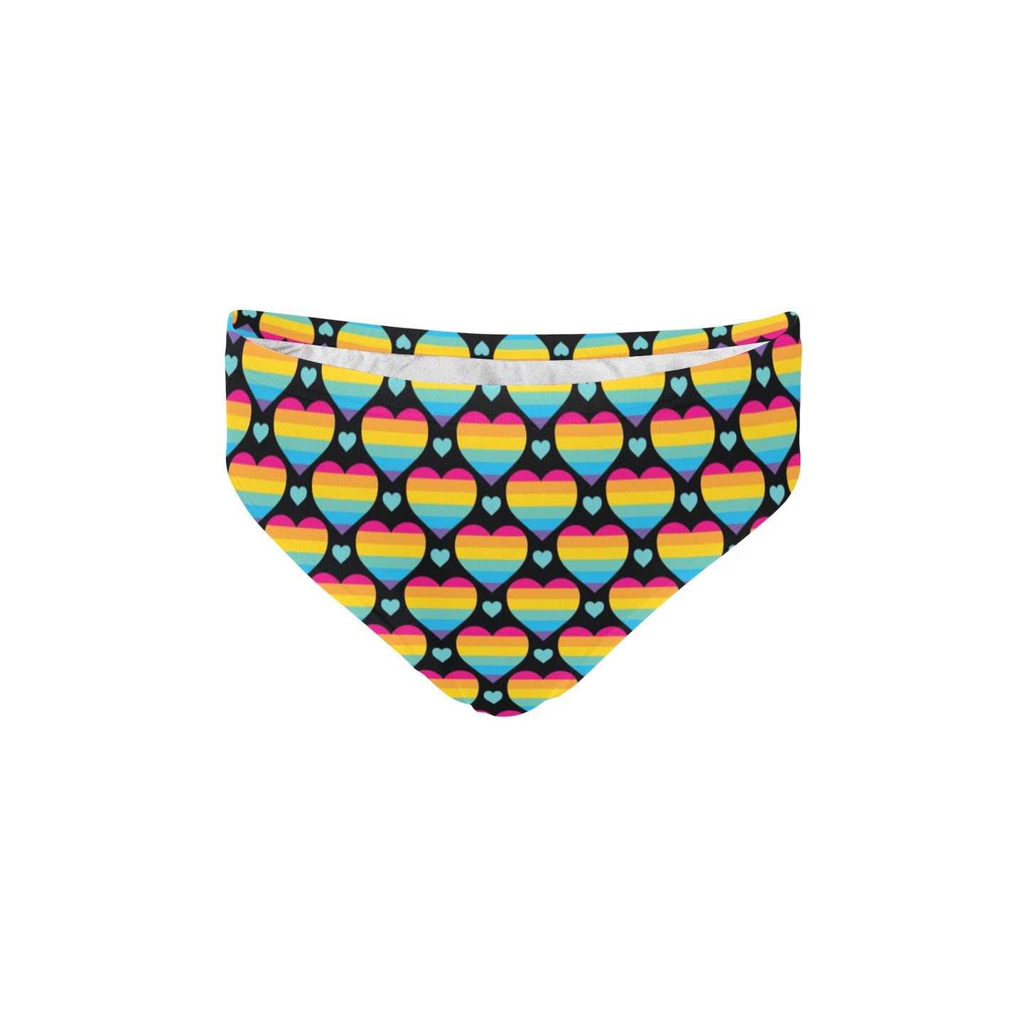 Rainbow Heart Print Pattern Men's Swimming Briefs