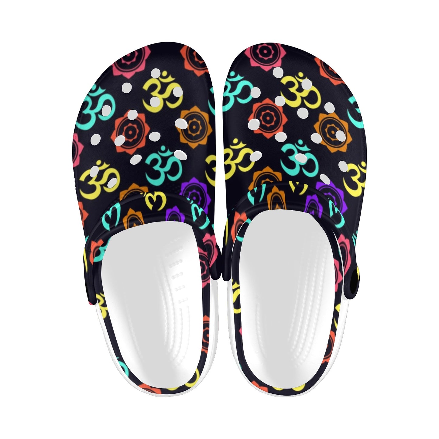 Chakra OM Print Pattern Unisex Clogs Shoes