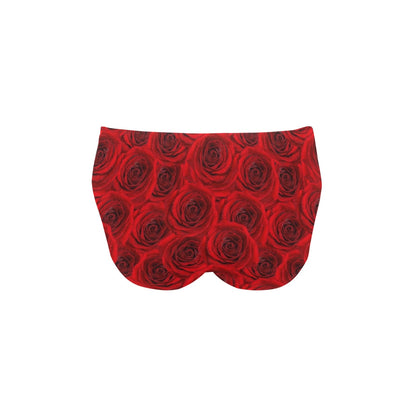Rose Red Pattern Print Design RO04 Men's Swimming Briefs