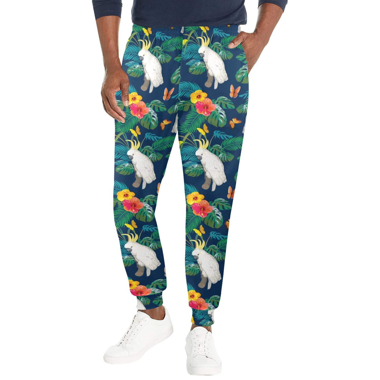 Cockatoo Tropical Pattern Print Design 02 Men's Casual Track Pants