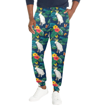 Cockatoo Tropical Pattern Print Design 02 Men's Casual Track Pants