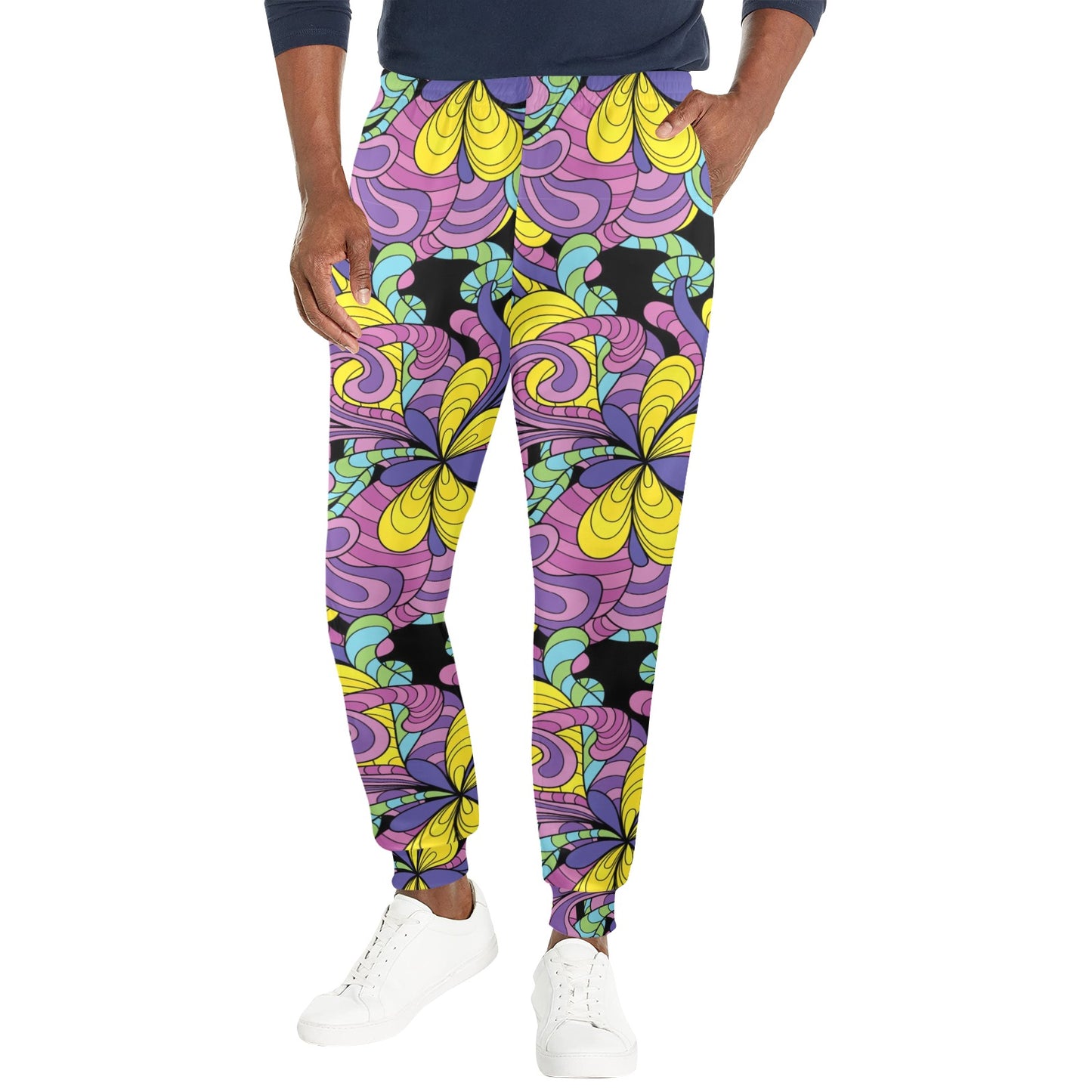 Psychedelic Pattern Print Design A04 Men's Casual Track Pants