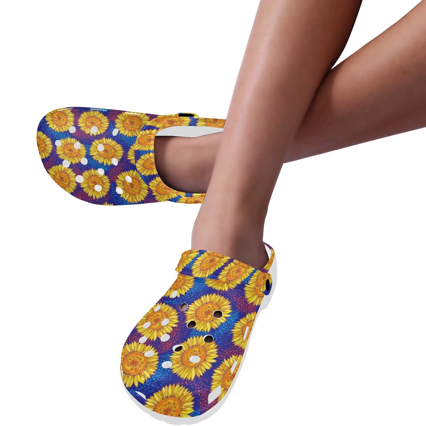 Sunflower Hand Drawn Style Print Unisex Clogs Shoes