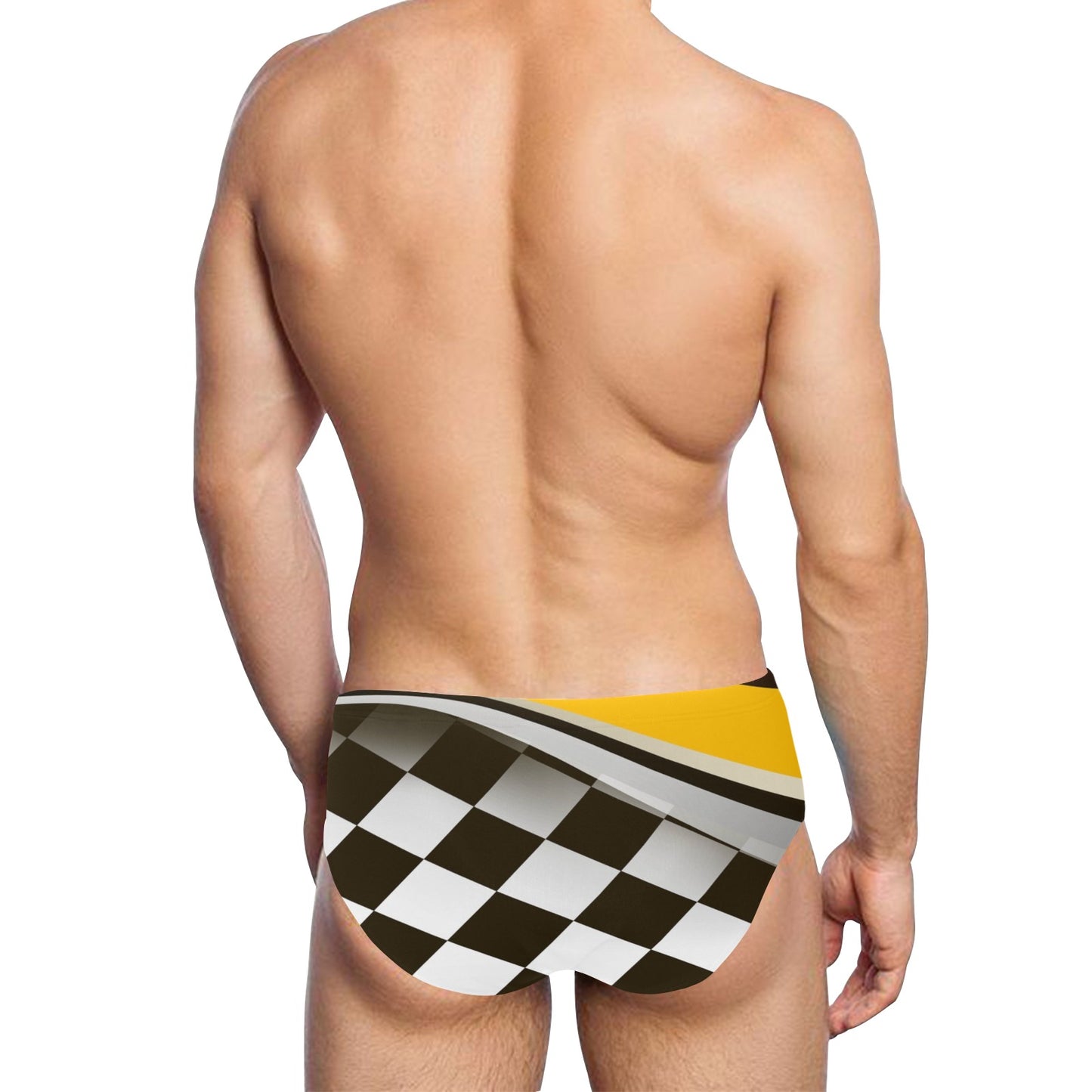Checkered Flag Racing Style Men's Swimming Briefs