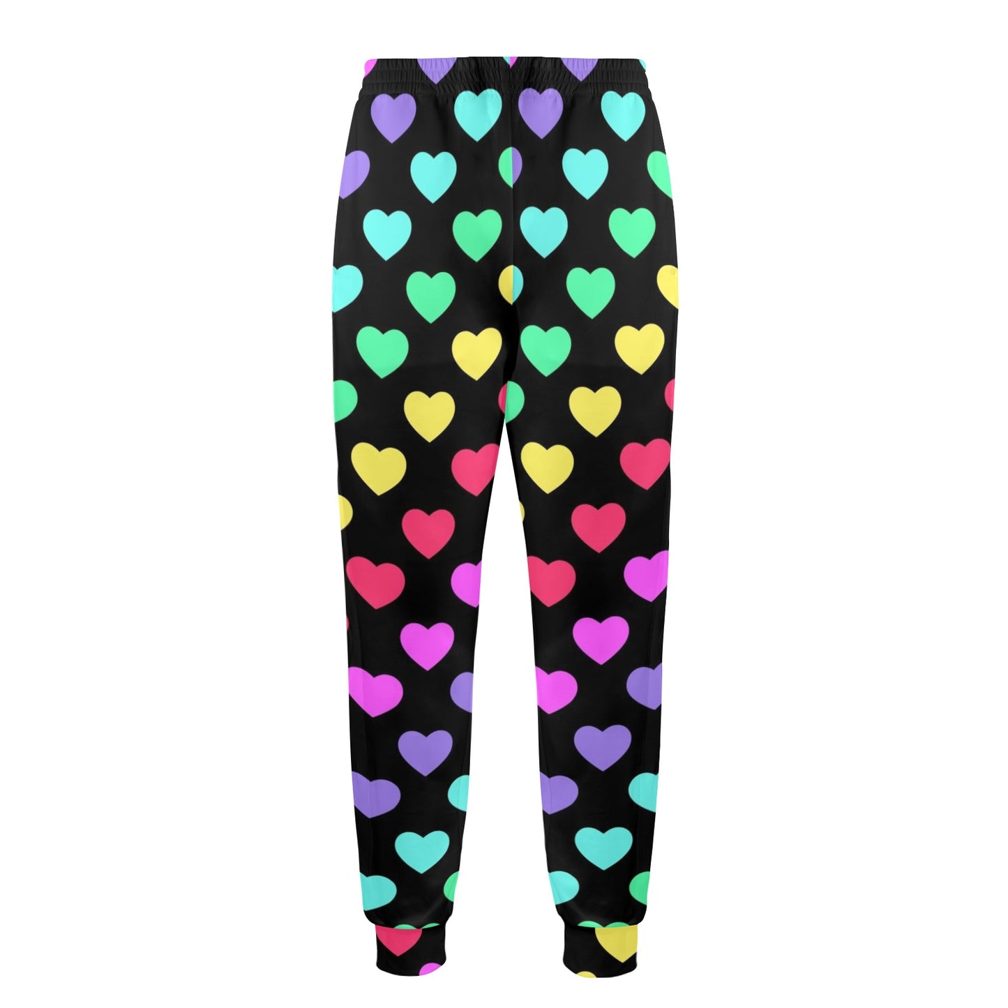 Heart Rainbow Pattern Print Design HE02 Men's Casual Track Pants