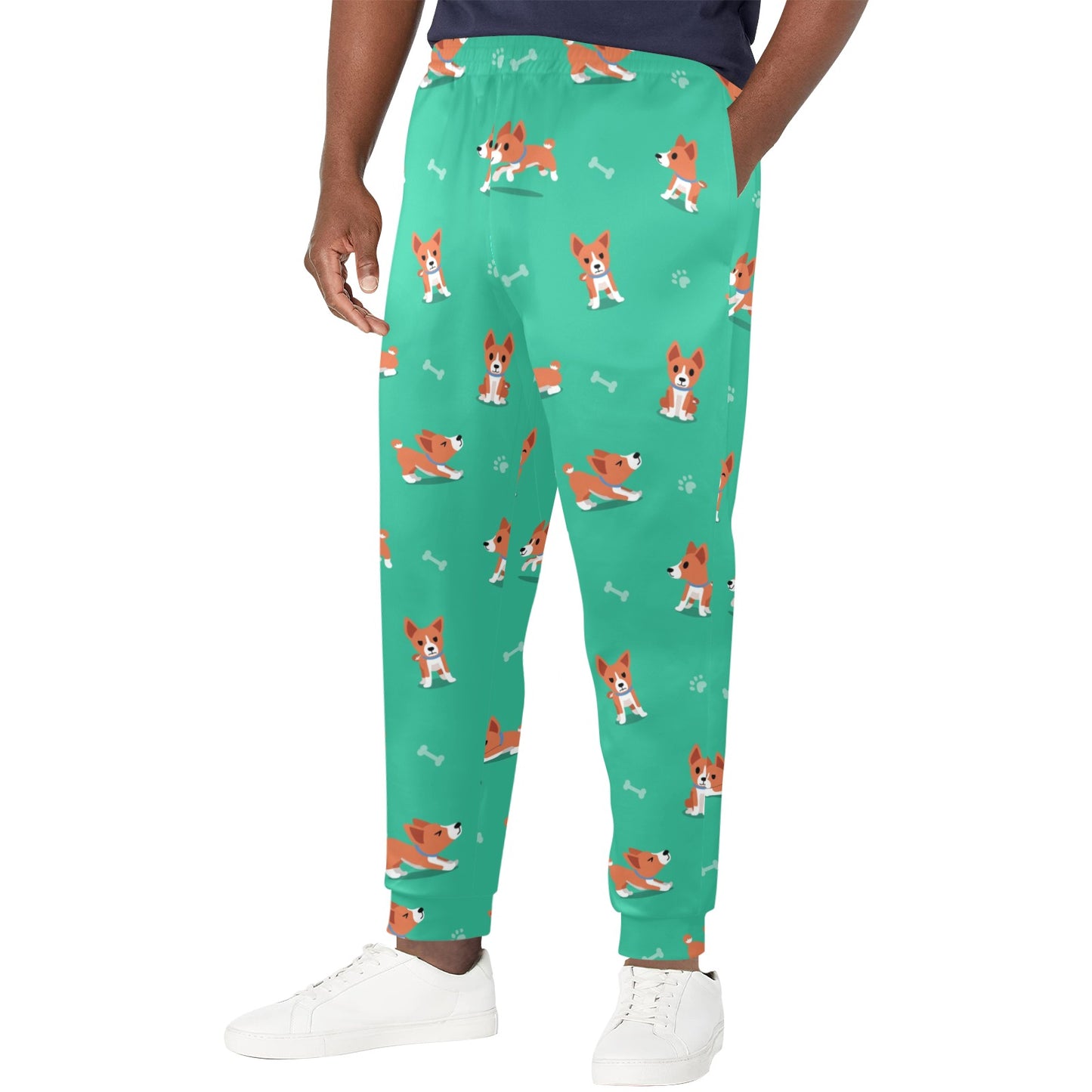 Basenji Pattern Print Design 02 Men's Casual Track Pants