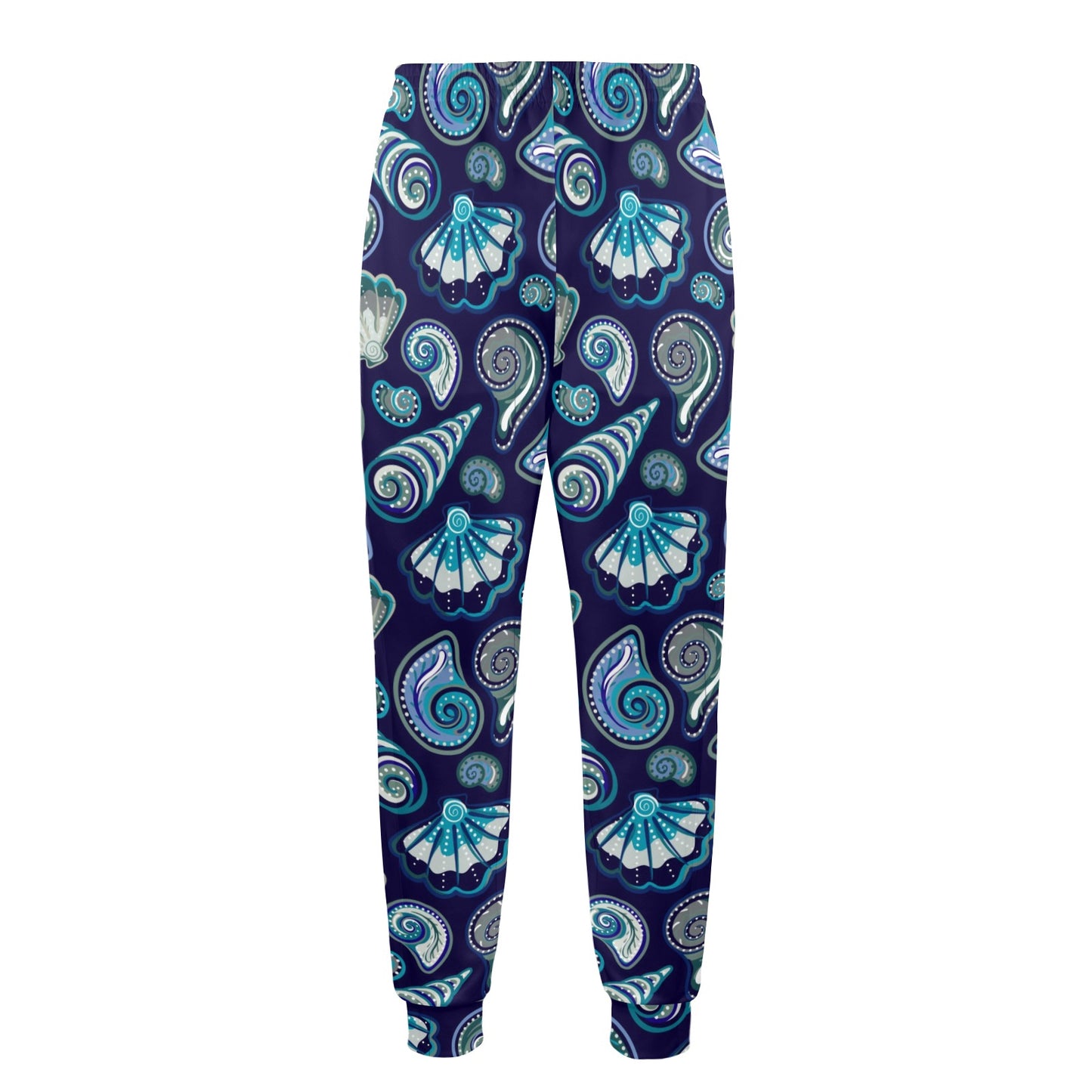 Beach Seashell Blue Print Men's Casual Track Pants