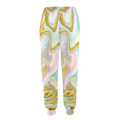 Gold Sweet Marble Women's Casual Track Pants