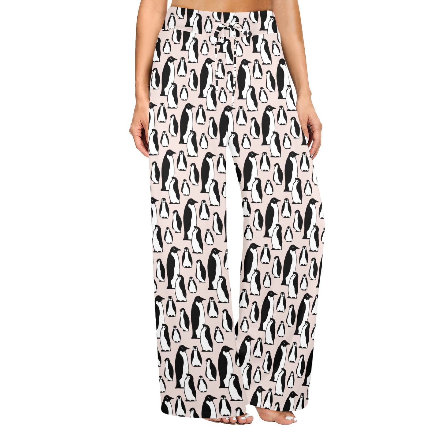 Penguin Themed Women's Wide Leg Lounge Pants