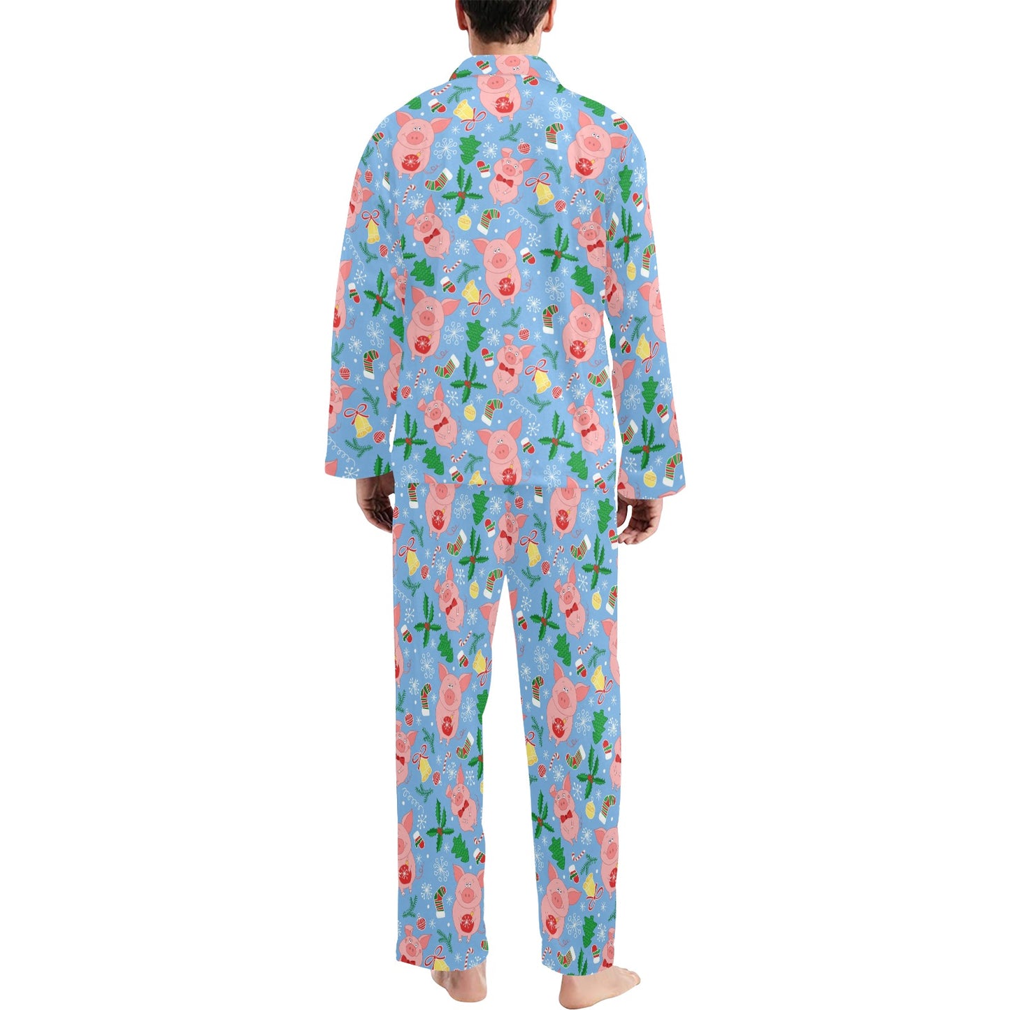 Pig Print Design LKS404 Men's Long Pajama Set