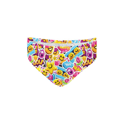 Emoji Sticker Print Pattern Men's Swimming Briefs