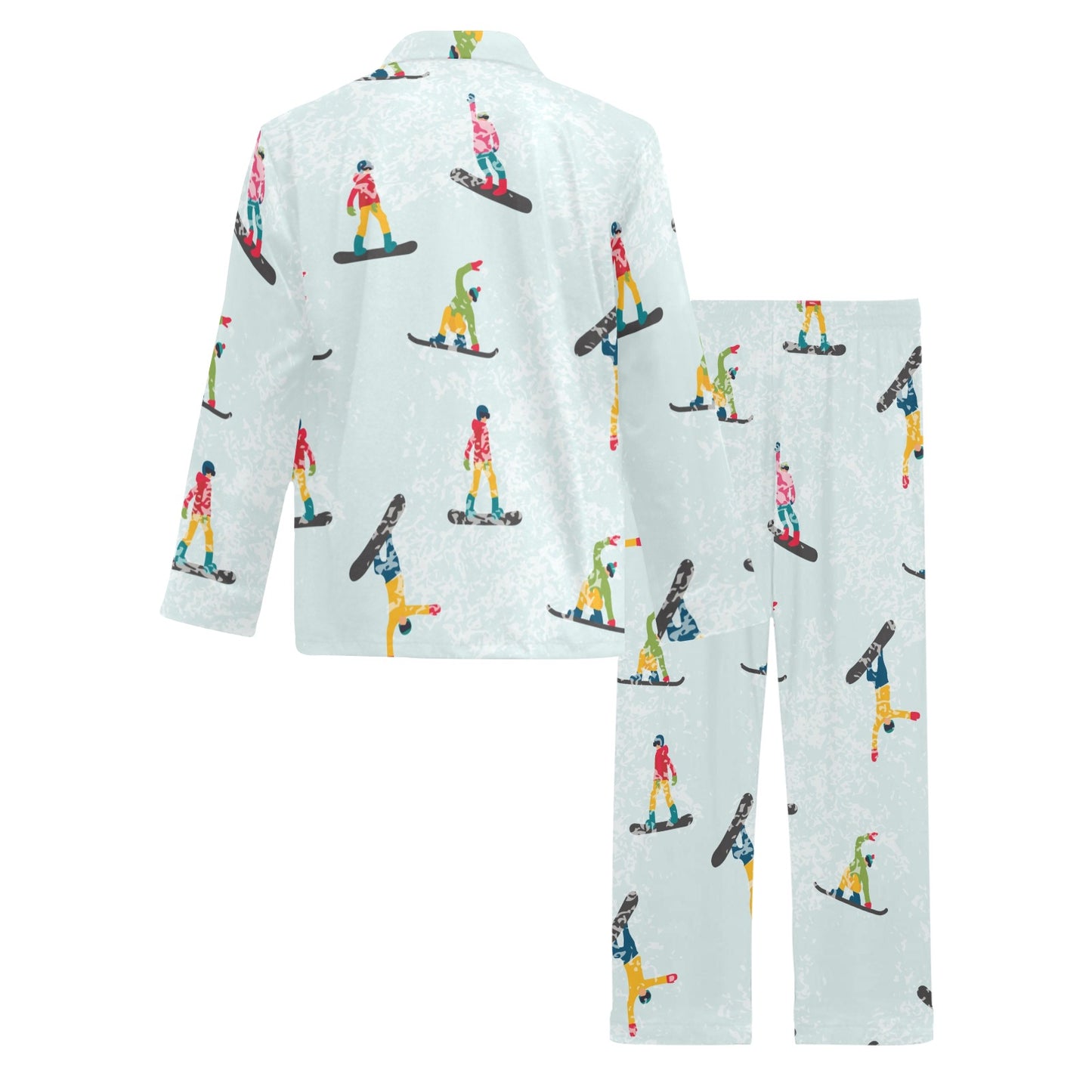 Snowboard Print Design LKS304 Men's Long Pajama Set