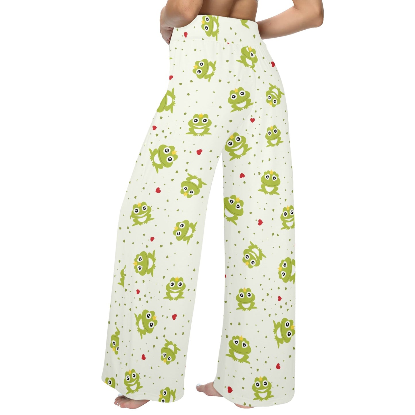 frog Design Print Pattern JJ0229 Women's Wide Leg Lounge Pants