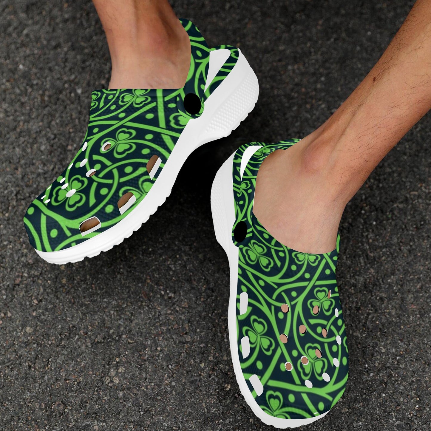 Shamrock Themed Print Unisex Clogs Shoes