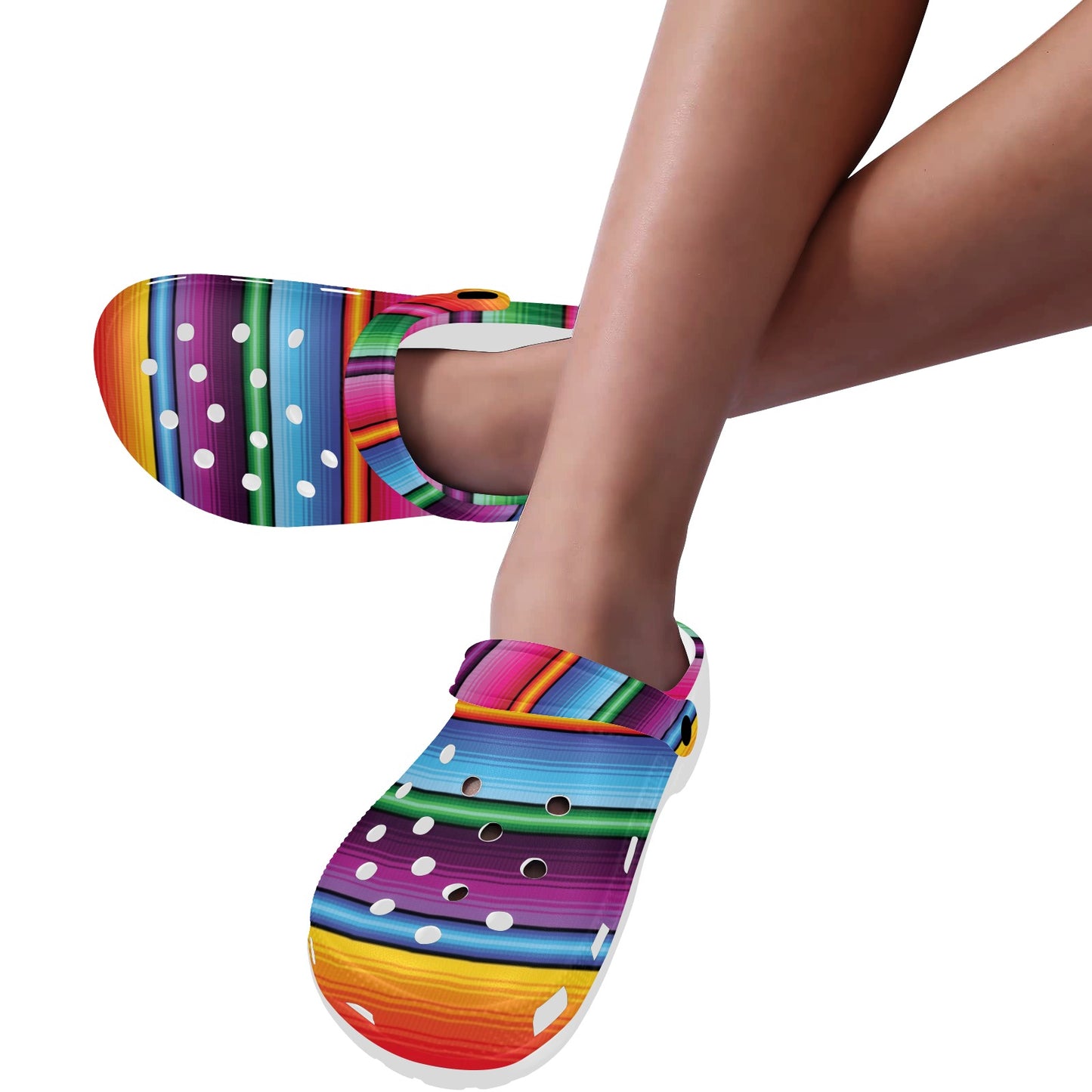 Mexican Blanket Colorful Print Pattern Unisex Clogs Shoes