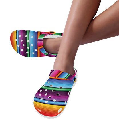 Mexican Blanket Colorful Print Pattern Unisex Clogs Shoes